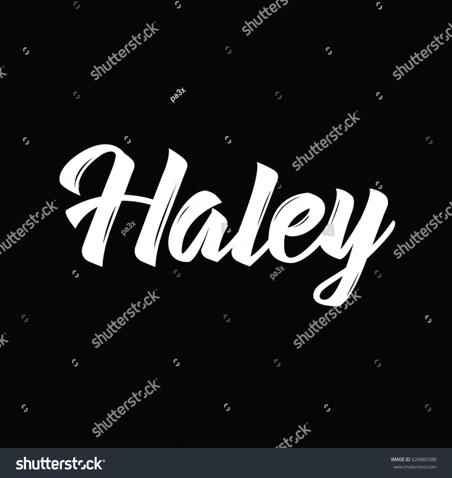 Haley Text Design Vector Calligraphy Typography Stock