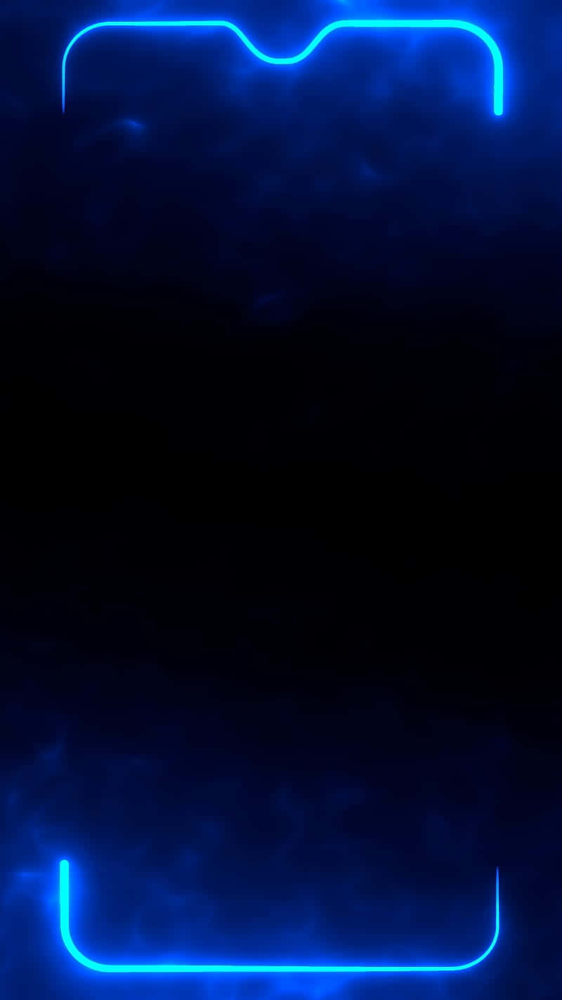 Electric Blue Neon Frame Aesthetic Wallpaper