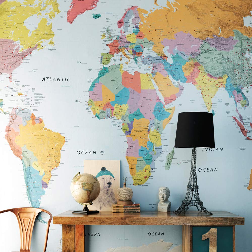 World Map Wallpaper In Parts This Impressive Is Perfect