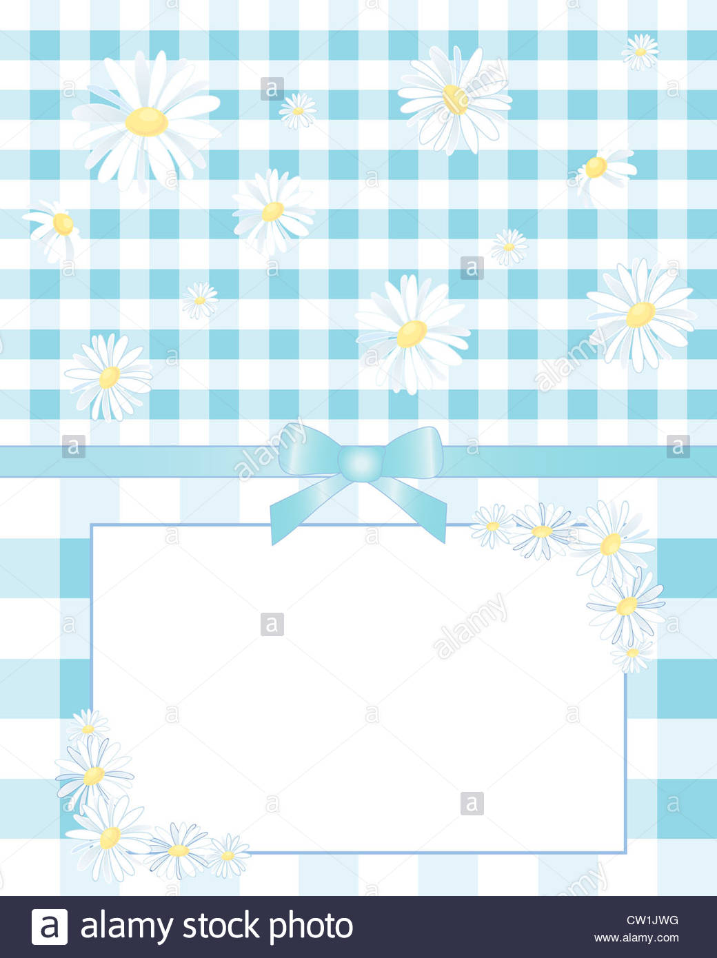 Free download an illustration of a decorative notecard with blue ribbon
