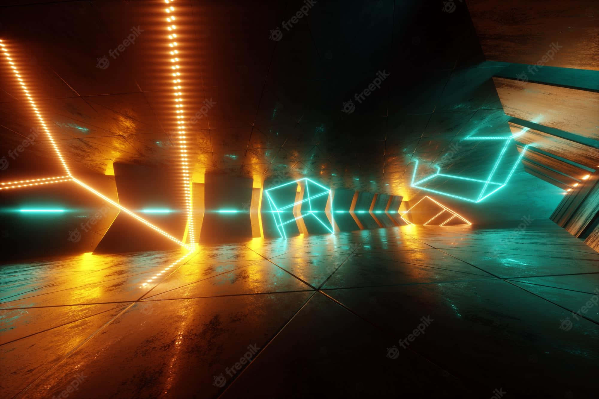 Yellow Neon Light Wallpaper