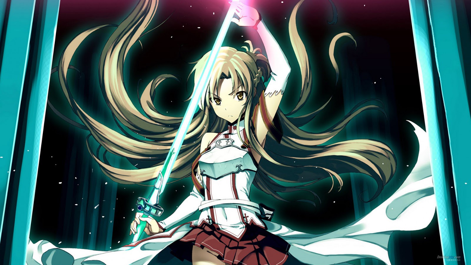 Asuna Sword Art Online Anime Girl Brown Hair Armor HD Wallpaper