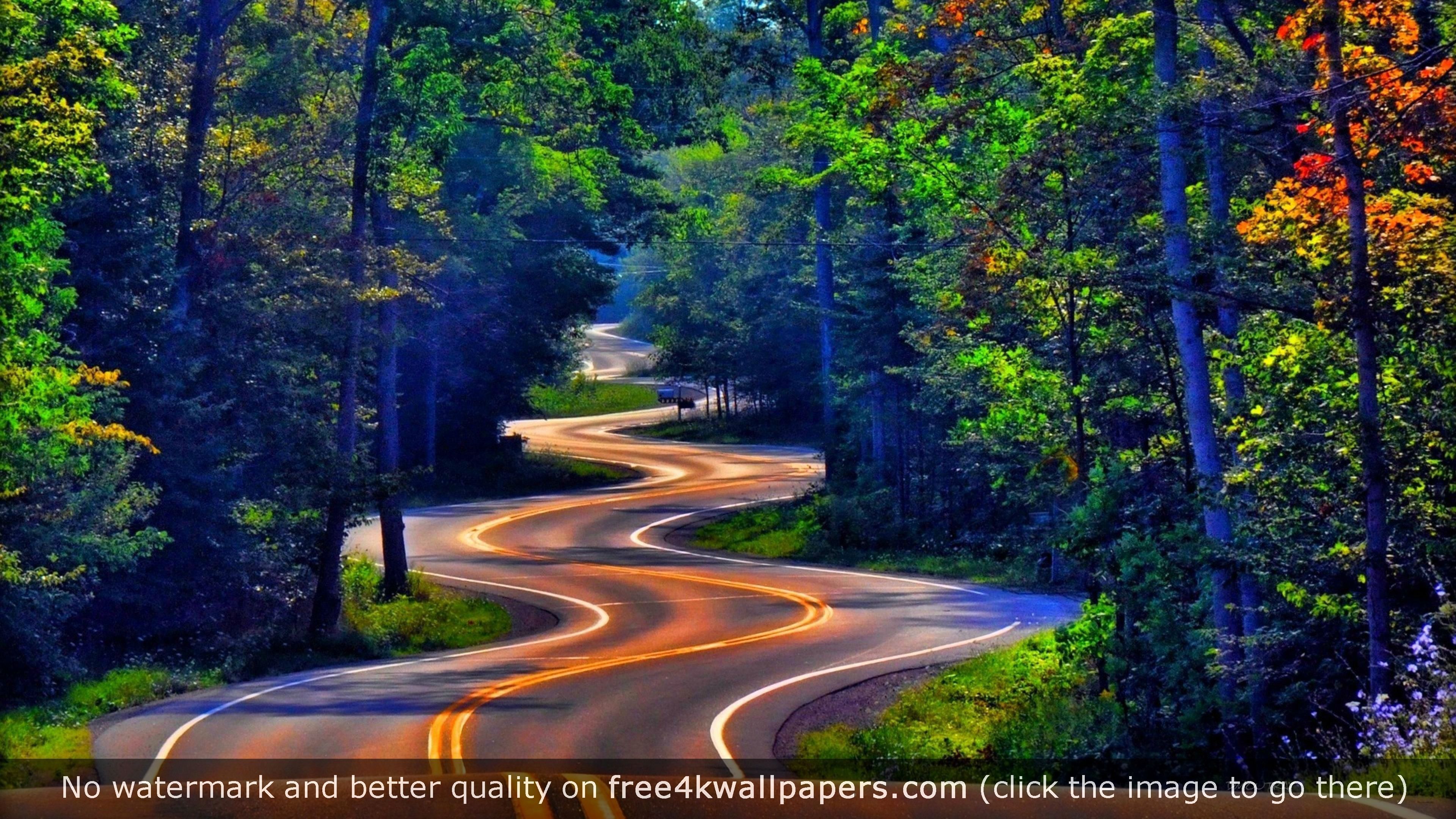 Nature Summer Road Serpentine Landscapes 4k Wallpaper