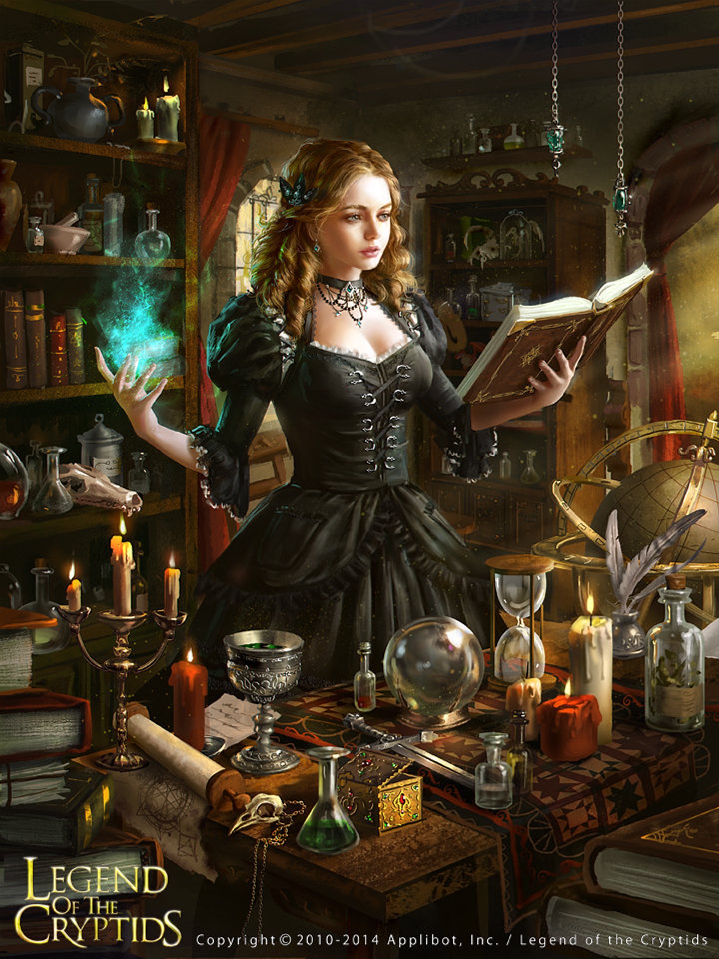  magic book games girl dress long hair cryptids wallpaper background