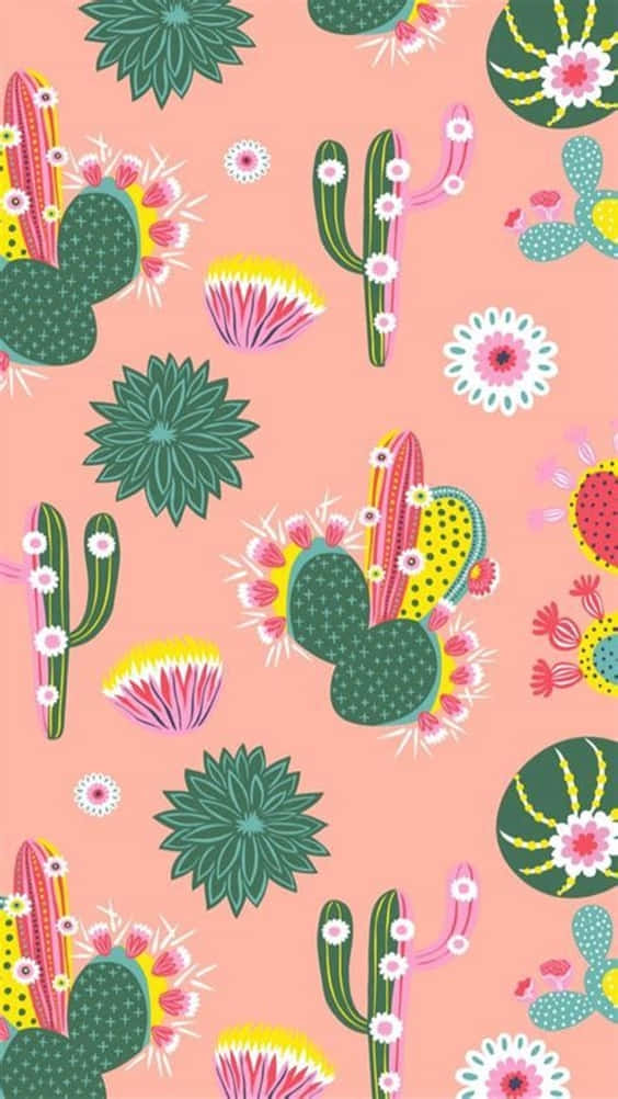 Refresh Your iPhone S Look With This Trendy Cactus Background Wallpaper