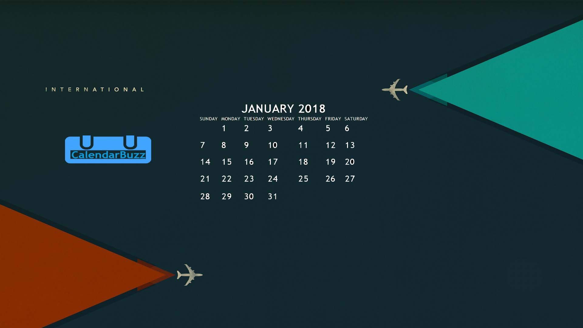 January 2018 Calendar Wallpaper CalendarBuzz 1920x1080