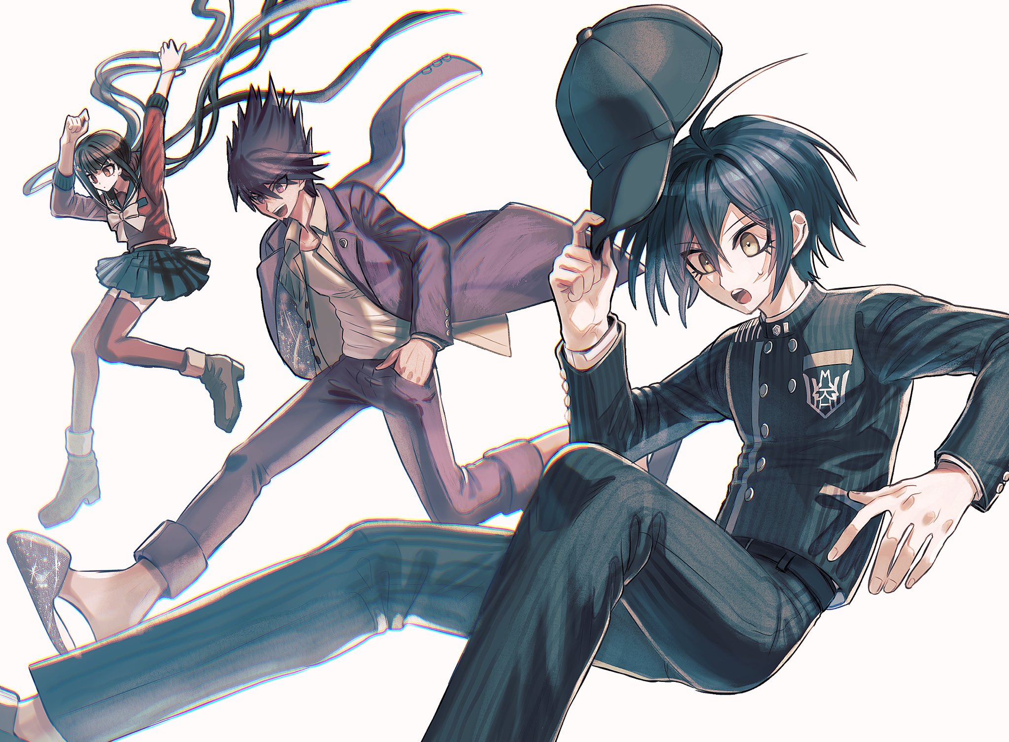 Shuichi Saihara Kaito Momota Maki Harukawa Video Game Wallpaper