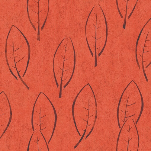 Allen Roth Orange Outlined Leaf Wallpaper Item Model