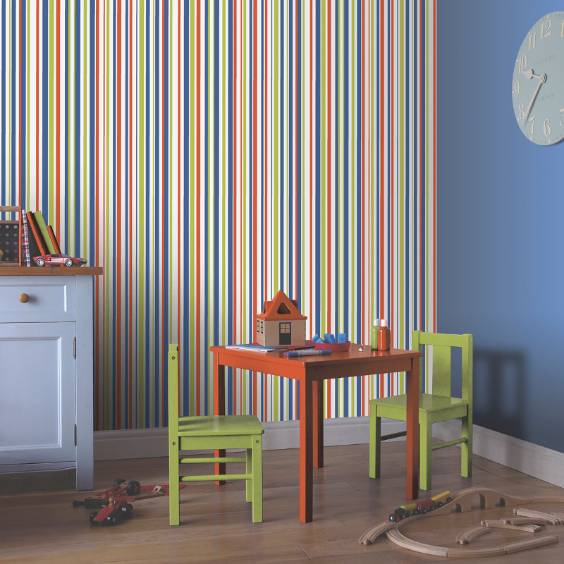 Arthouse Earn Your Stripes Wallpaper In Orange And Green