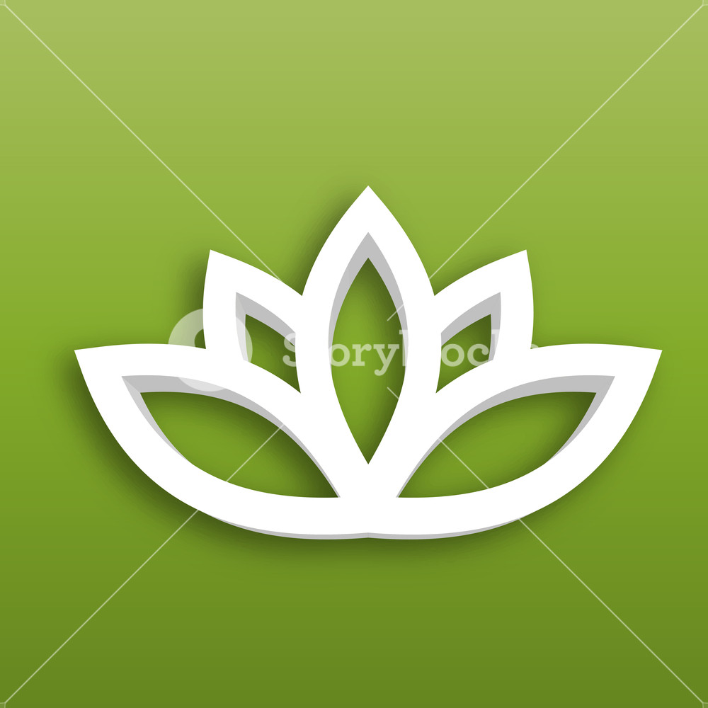 Lotus Flower 3d Icon On Green Gradient Background Wellness Spa