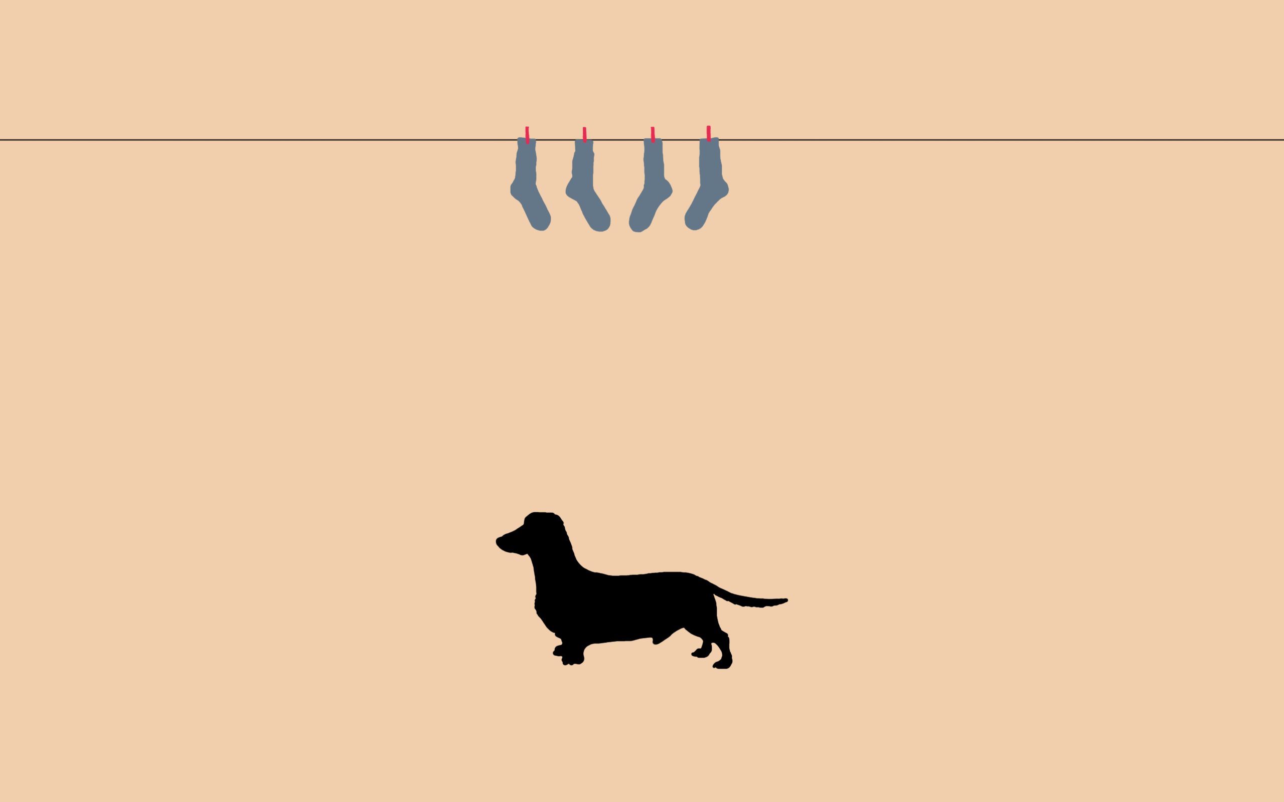 Browse Minimal Art Design Dachshund Wallpaper