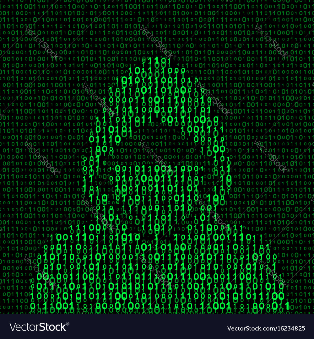Hacker On Binary Code Background Royalty Vector Image