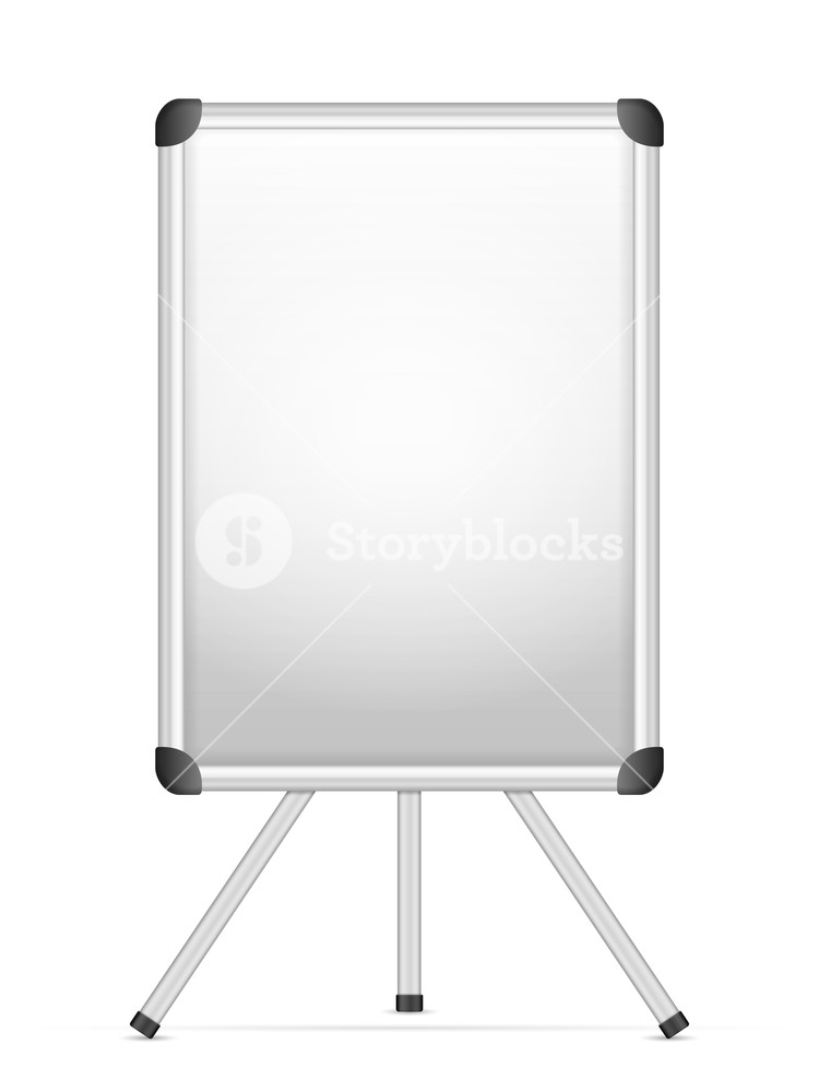 Whiteboard With Tripod On A White Background Royalty Stock