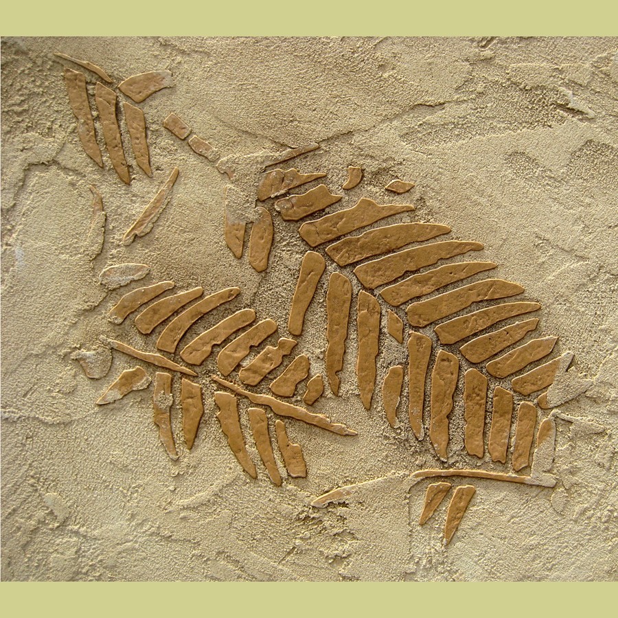Wall Stencil Prehistoric Fern Fossils by CuttingEdgeStencils
