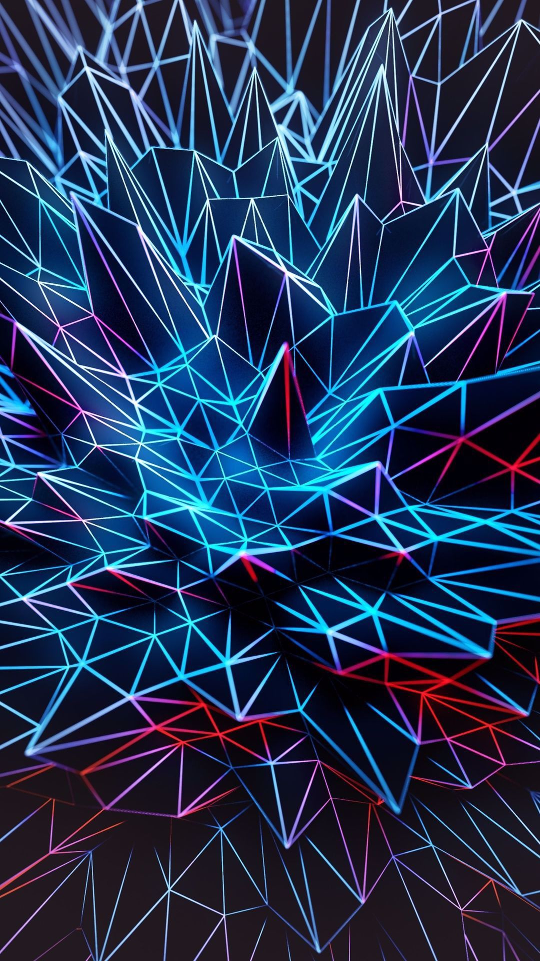 Line Electric Blue Psychedelic Art Pattern Neon Graphics iPhone Wallpaper