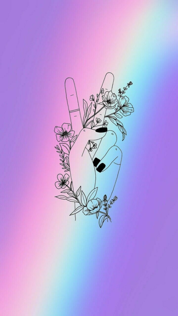 Peace Sign Hand With Flowers Wallpaper Teahub Io
