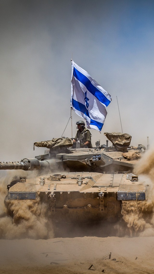 Wallpaper Merkava Mark Iv Tank Flag Israel Army Defense