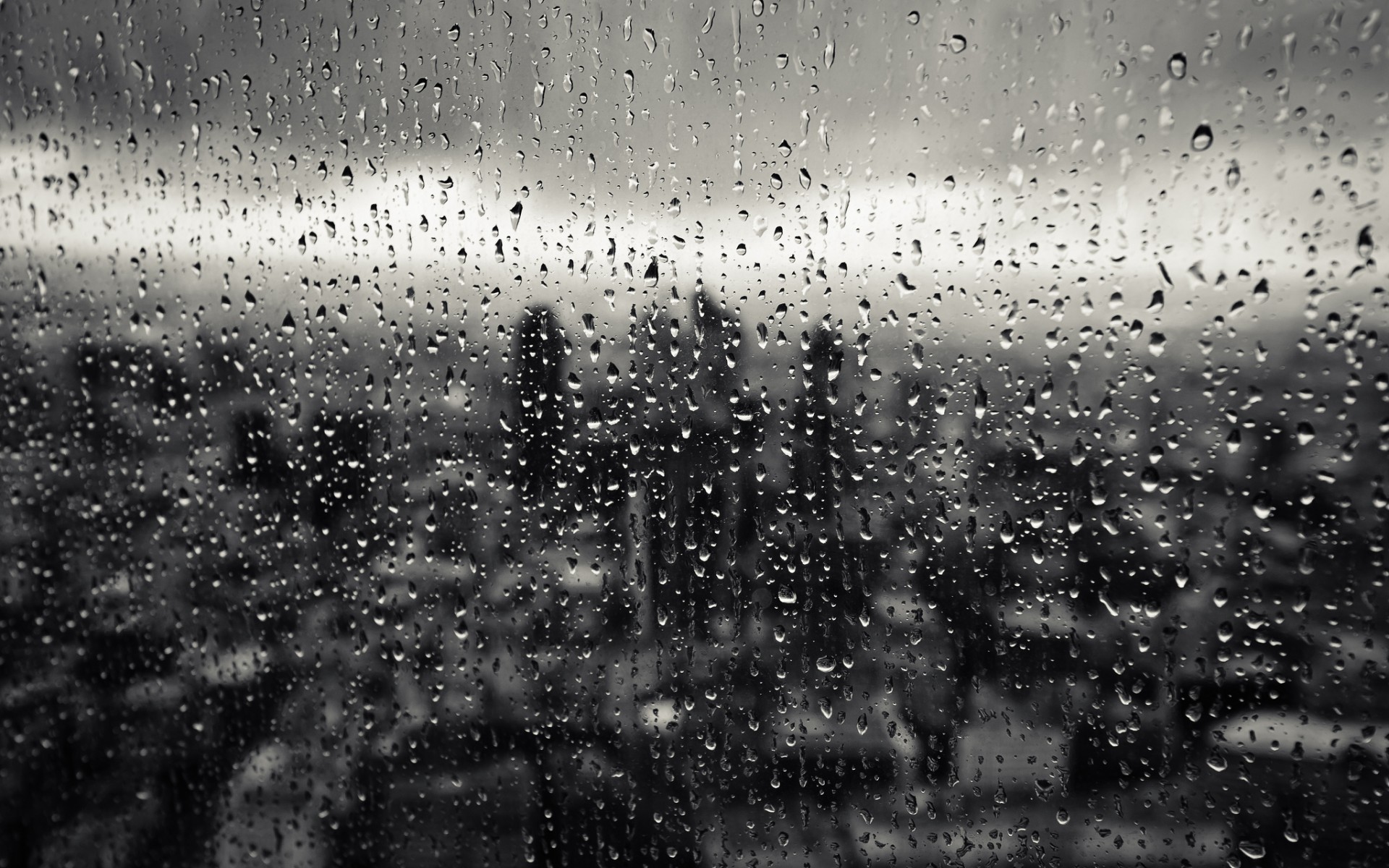 Drops Glass Rain Window City Close Up Cities Wallpaper Background