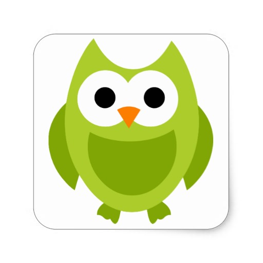 Owl Owls Bird Birds Green Cute Cartoon Animal Sticker Zazzle