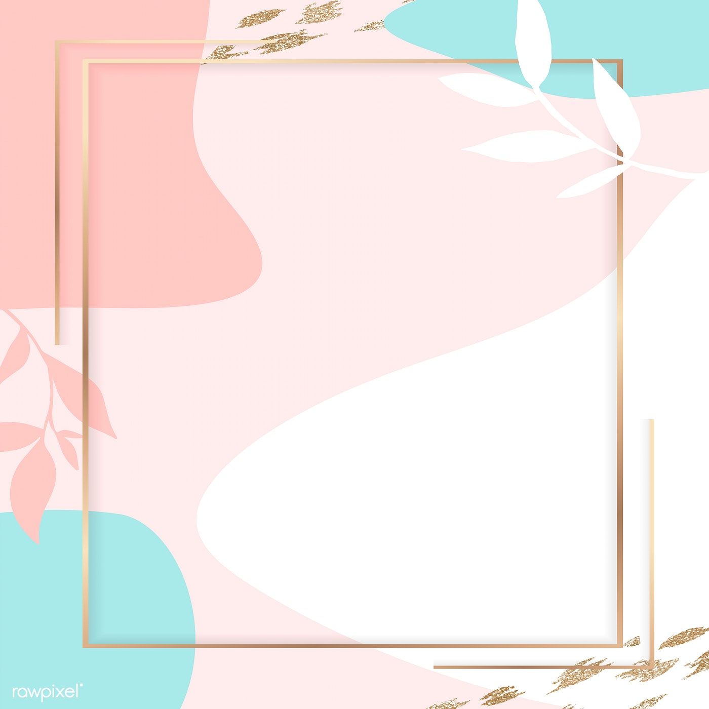 Premium Vector Of Square Golden Frame On A Colorful