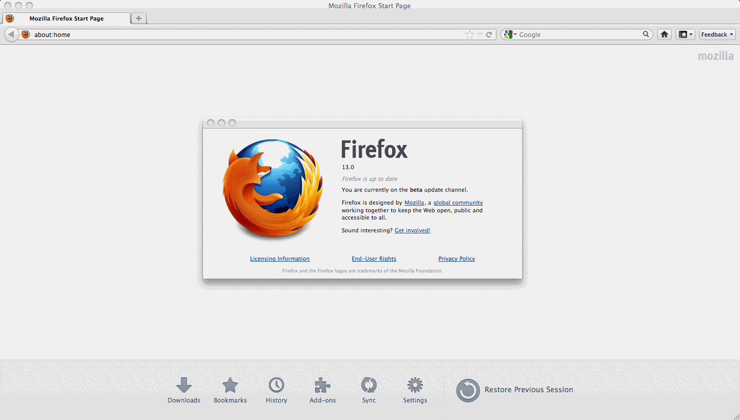 Mozilla Firefox Start