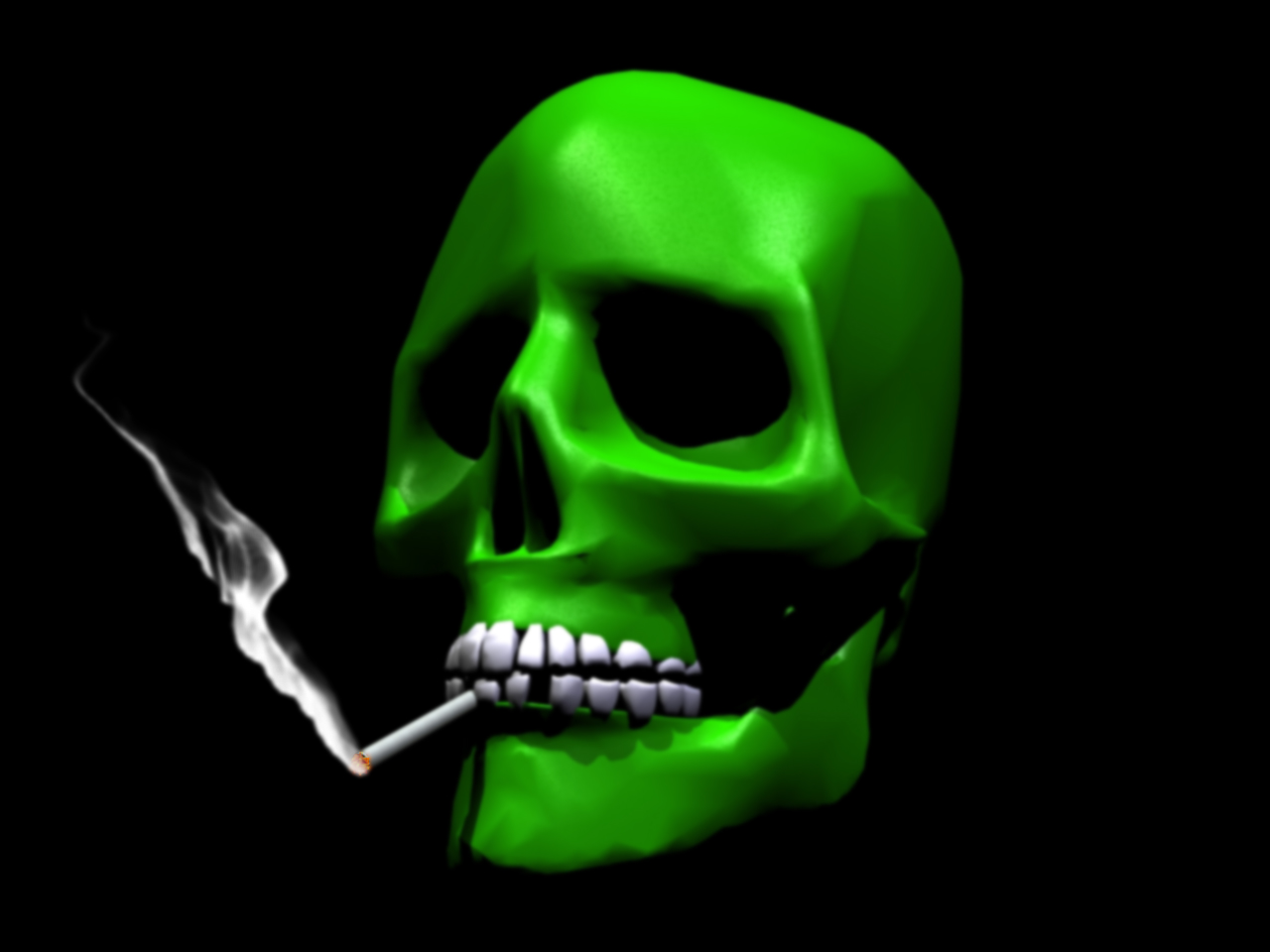 Smoking Skull Wallpaper