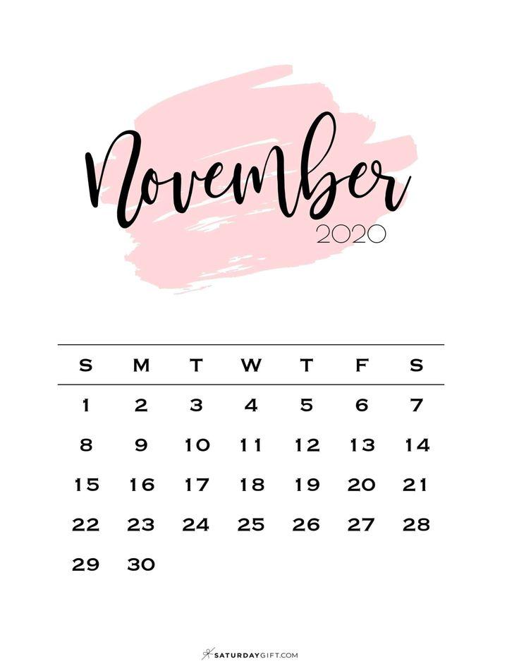 November Calendar Cute Printables Saturdaygift