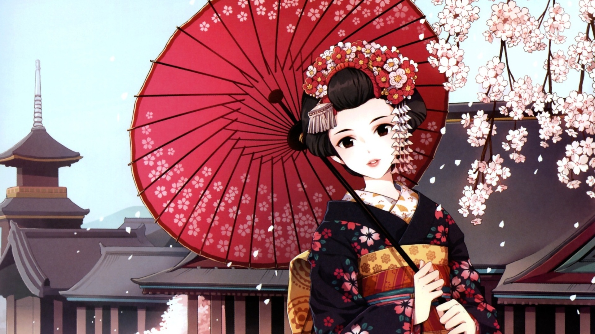 Japanese Geisha Art Wallpaper HD
