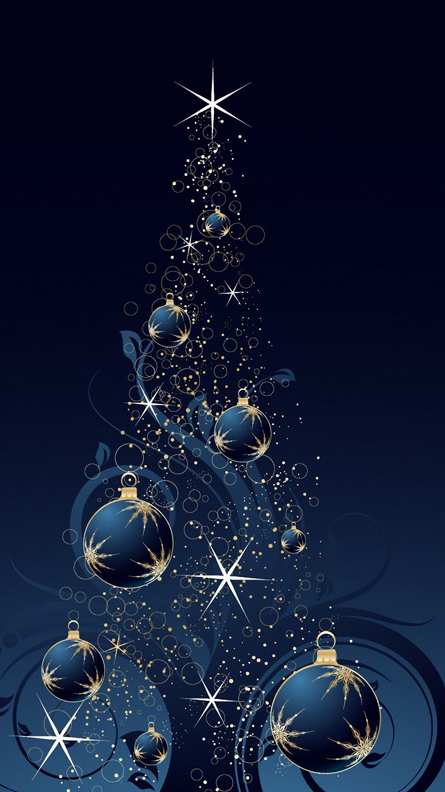 Samsung Galaxy Wallpaper Christmas Blue Tree