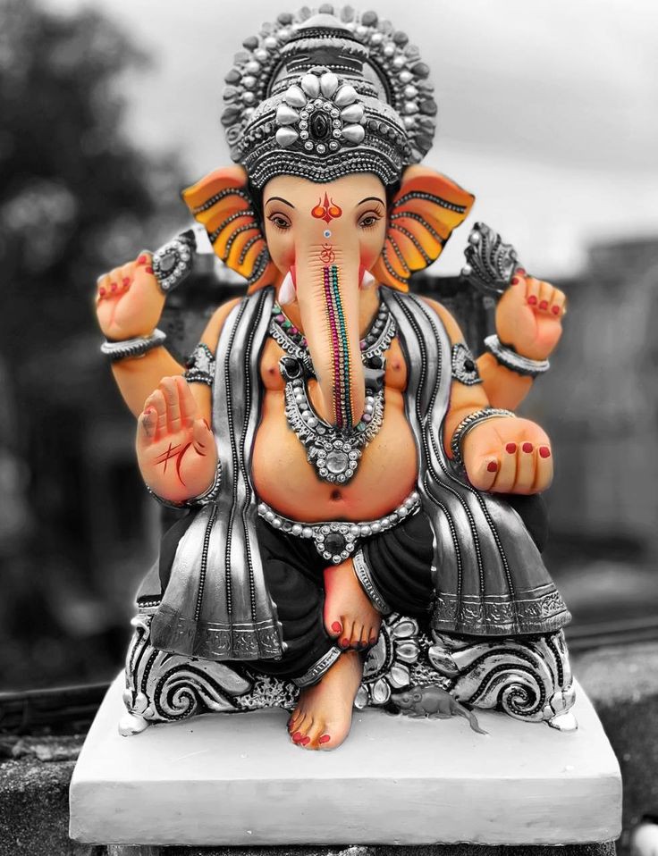 lord ganesha statue image for festival wallpaper and greetings Stock Photo  | Adobe Stock