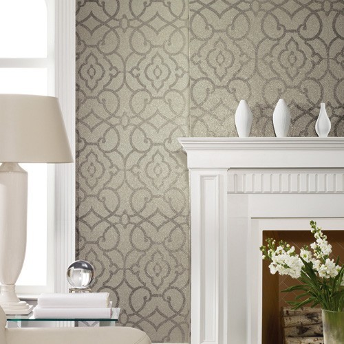 Candice Olson Shimmering Details Grillwork Mica Wallpaper Modern
