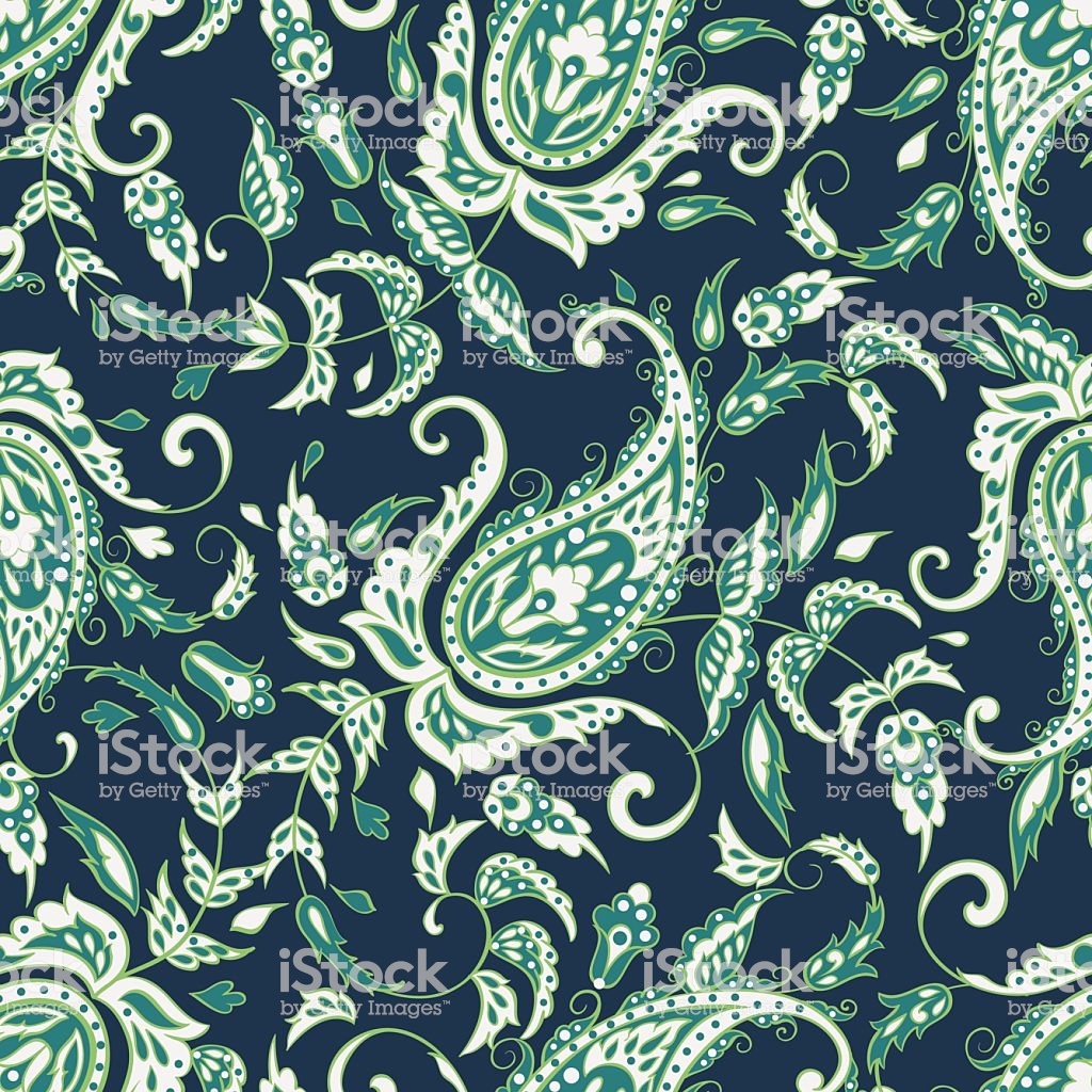 Paisley Seamless Pattern With Flowers Floral Vector Background