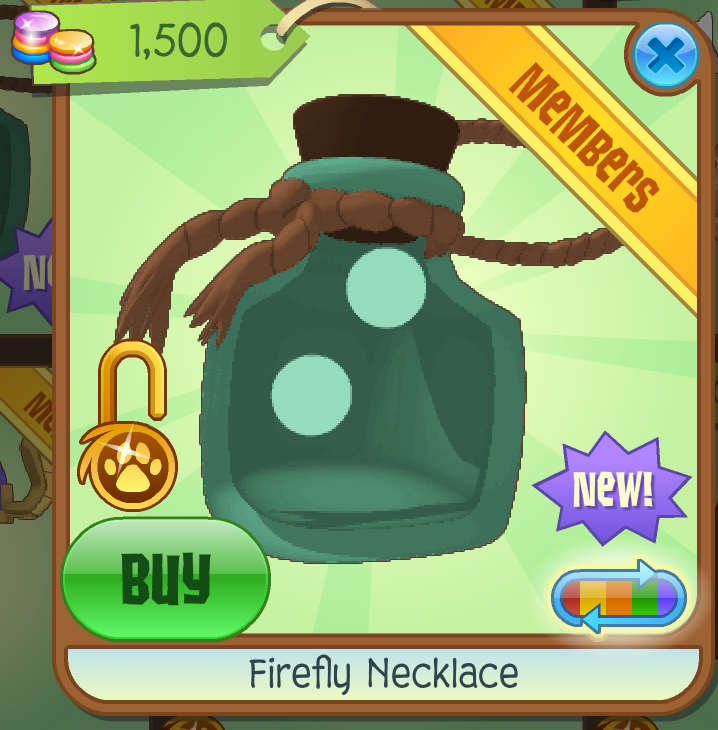 Animal Jam Paw Up Firefly Necklace Graphics