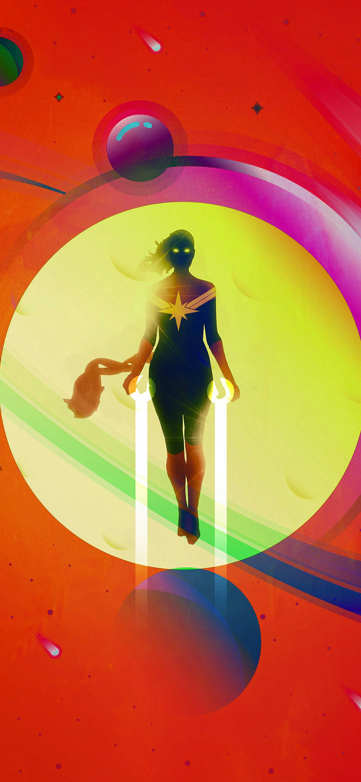 Colorful Captain Marvel iPhone Wallpaper