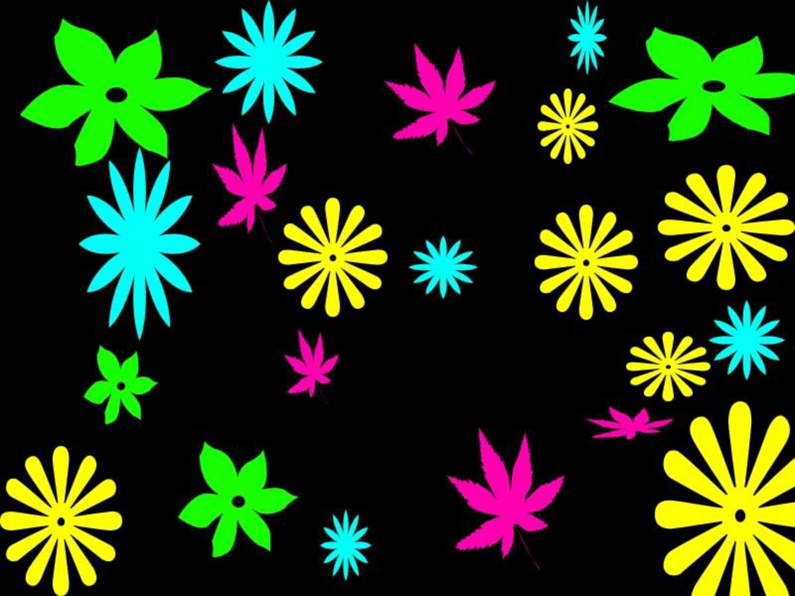 Neon Colors Rock Image Flowers Wallpaper Photos