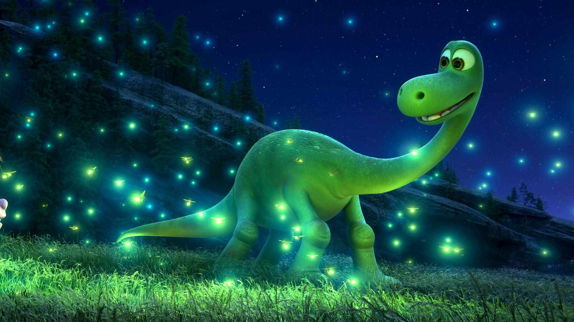 A cute green dinosaur, Arlo from the movie 
