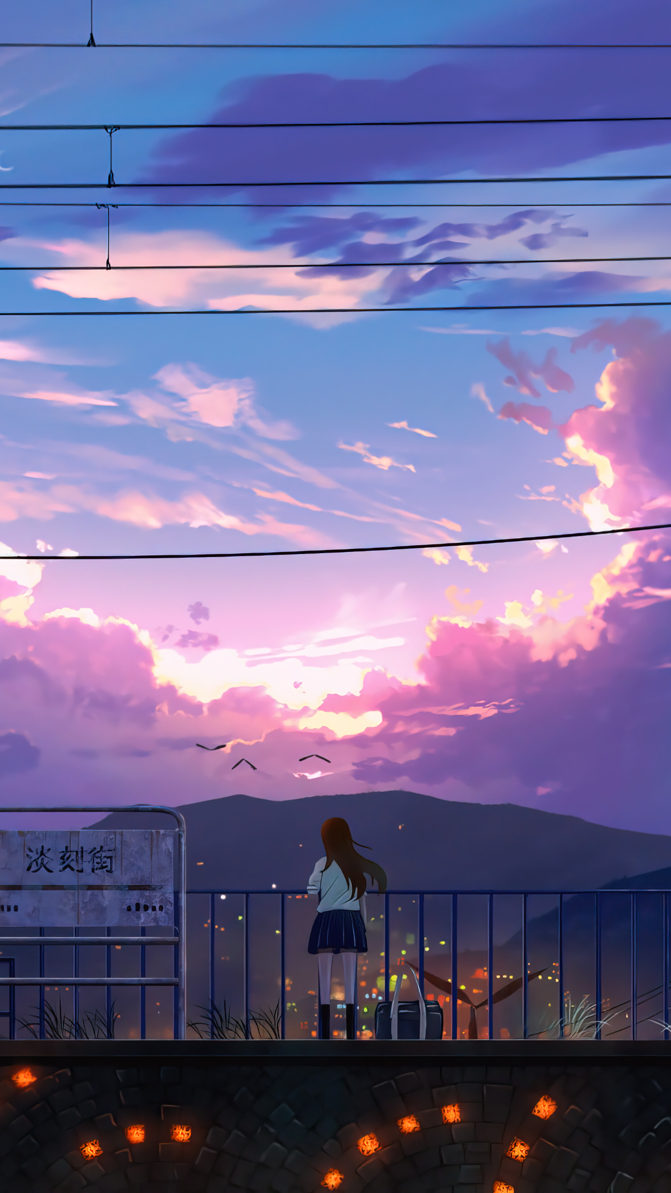 Anime Sunrise Scenery Art Wallpaper iPhone Phone 4k 1440f