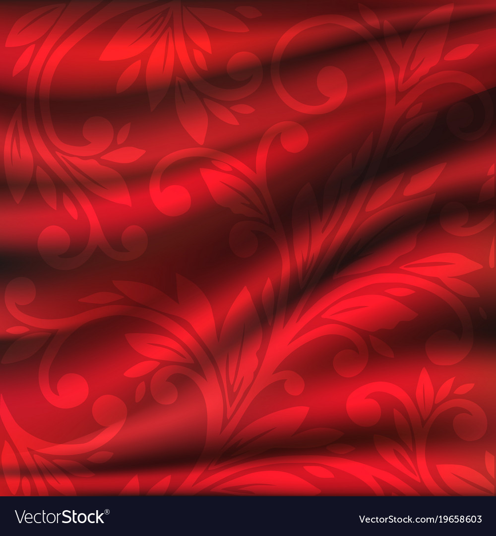 Red Silk Background Drapery Textile Background Vector Image
