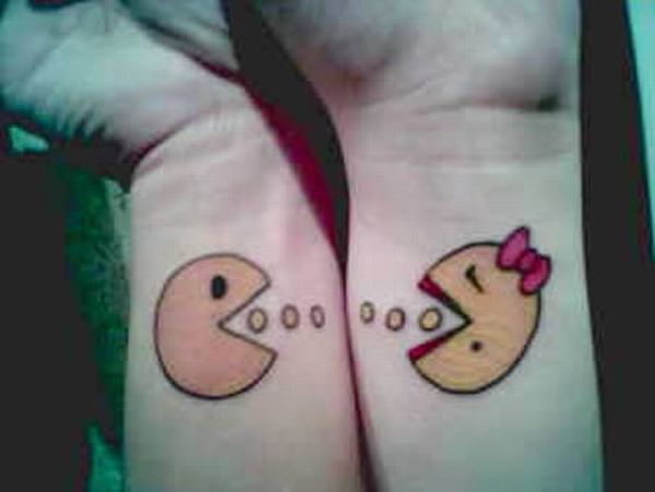 Funny Couple Tattoos Background Wallpaper