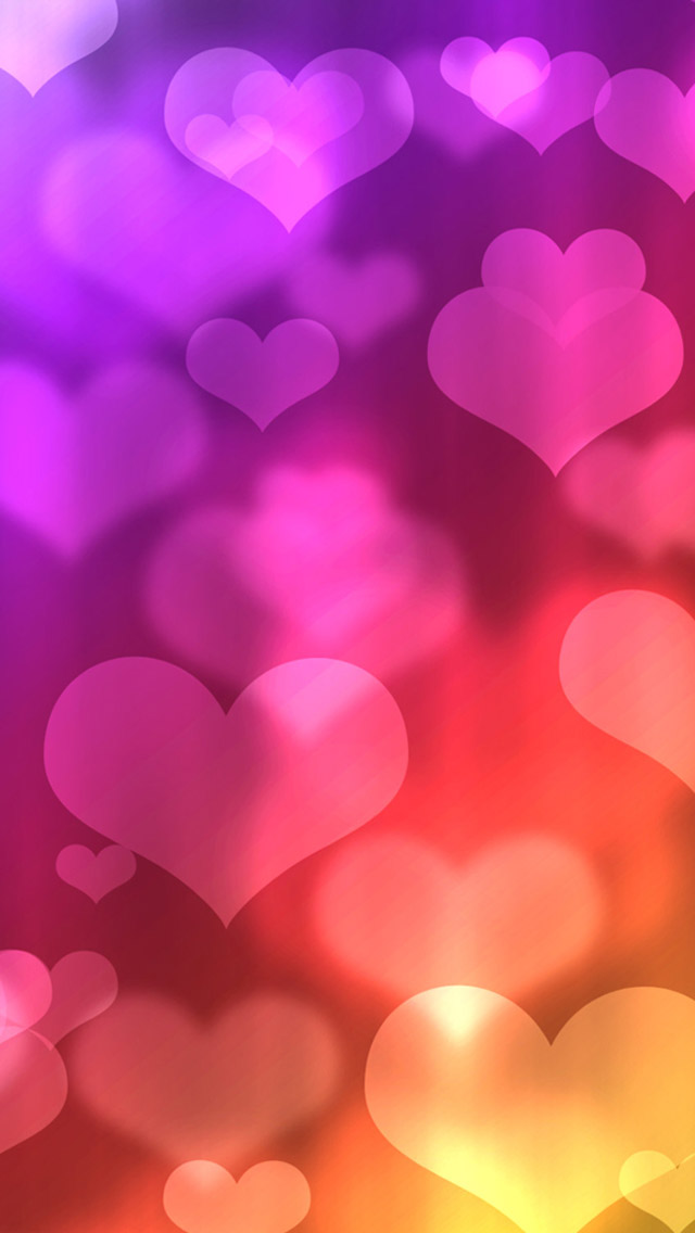 Wallpaper HD Colored Heart Shaped Background Image Background