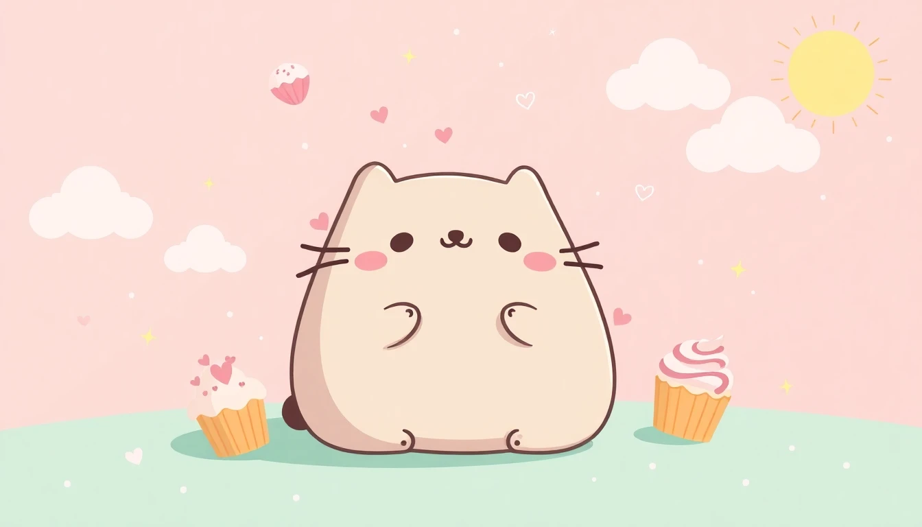 Cute Pastel Kawaii Pusheen Wallpaper