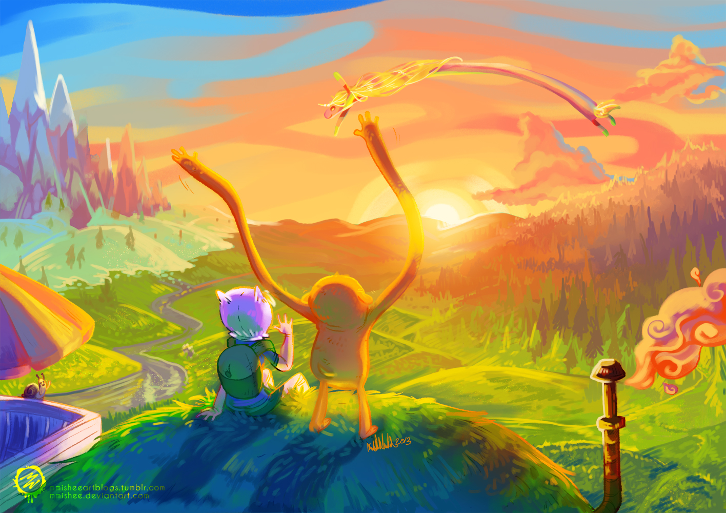 Free download adventure time land of ooo by mmishee fan art digital art  painting [1416x1000] for your Desktop, Mobile & Tablet | Explore 50+ Adventure  Time Fan Art Wallpaper | Adventure Time