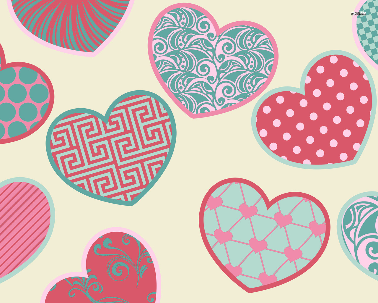 Colorful Hearts Wallpaper Holiday