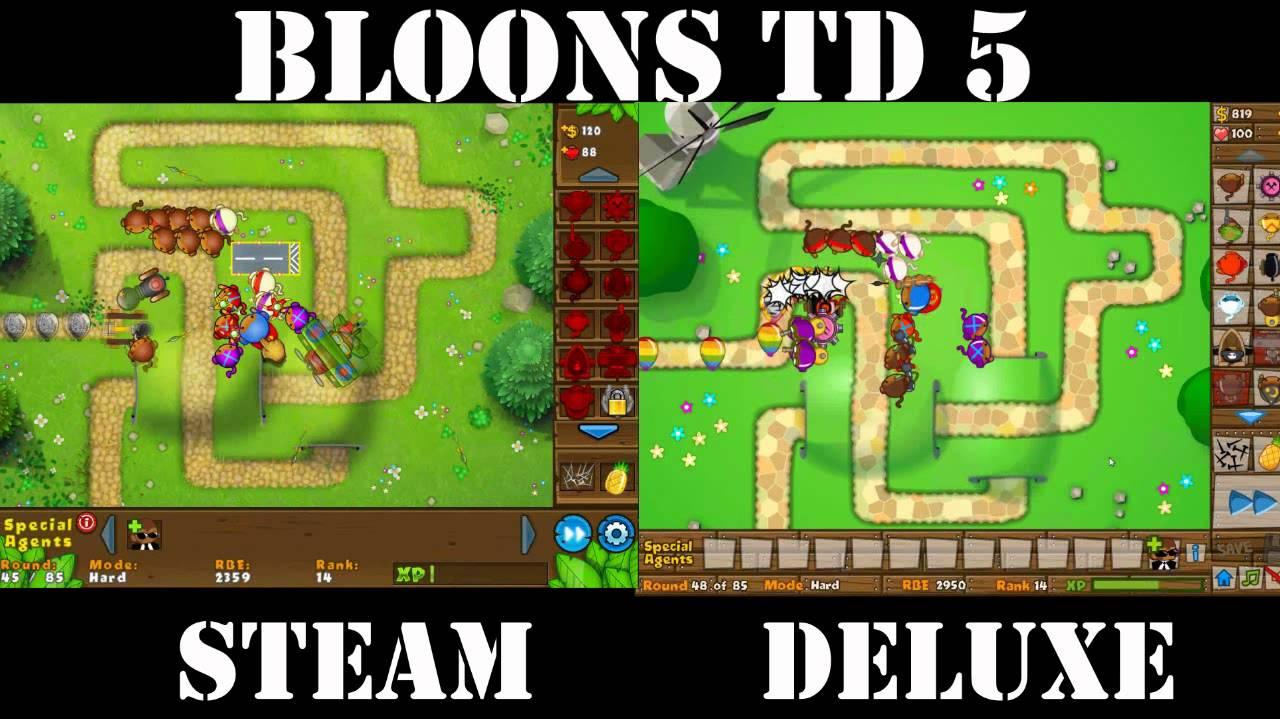 BTD5 Deluxe vs Steam   Side by Side Comparison