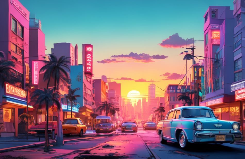 Retro Aesthetic City Wallpaper