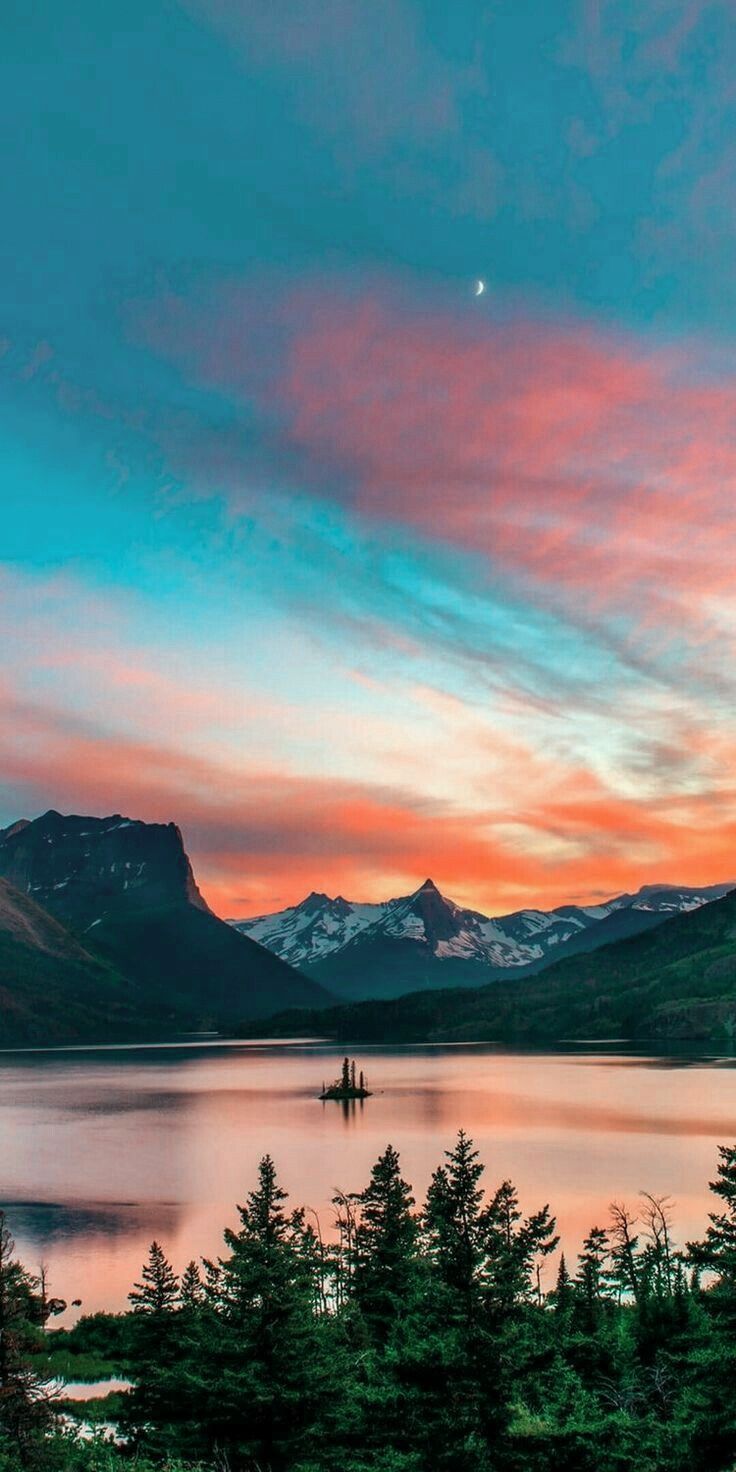Mountain River Sunset Wallpaper Nature