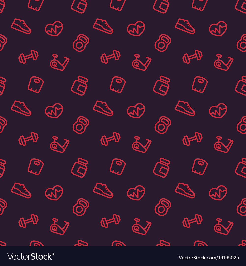 Fitness Pattern Seamless Background With Gym Icons