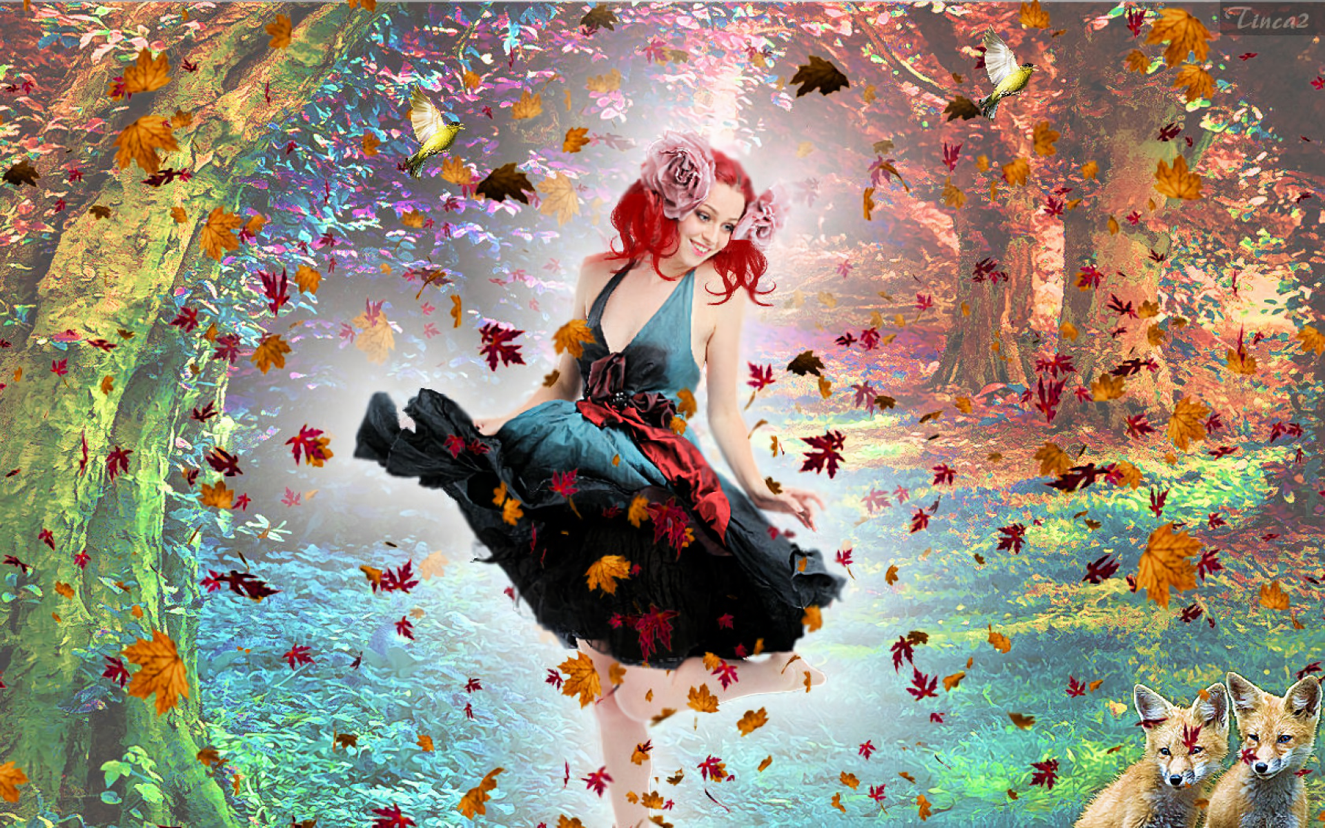 Autumn Fantasy Girl HD Wallpaper Background Image