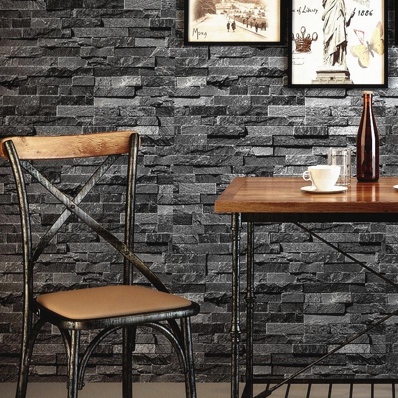 Retro Nostalgic Brick Wall Wallpaper Grey 3d Effect Stone