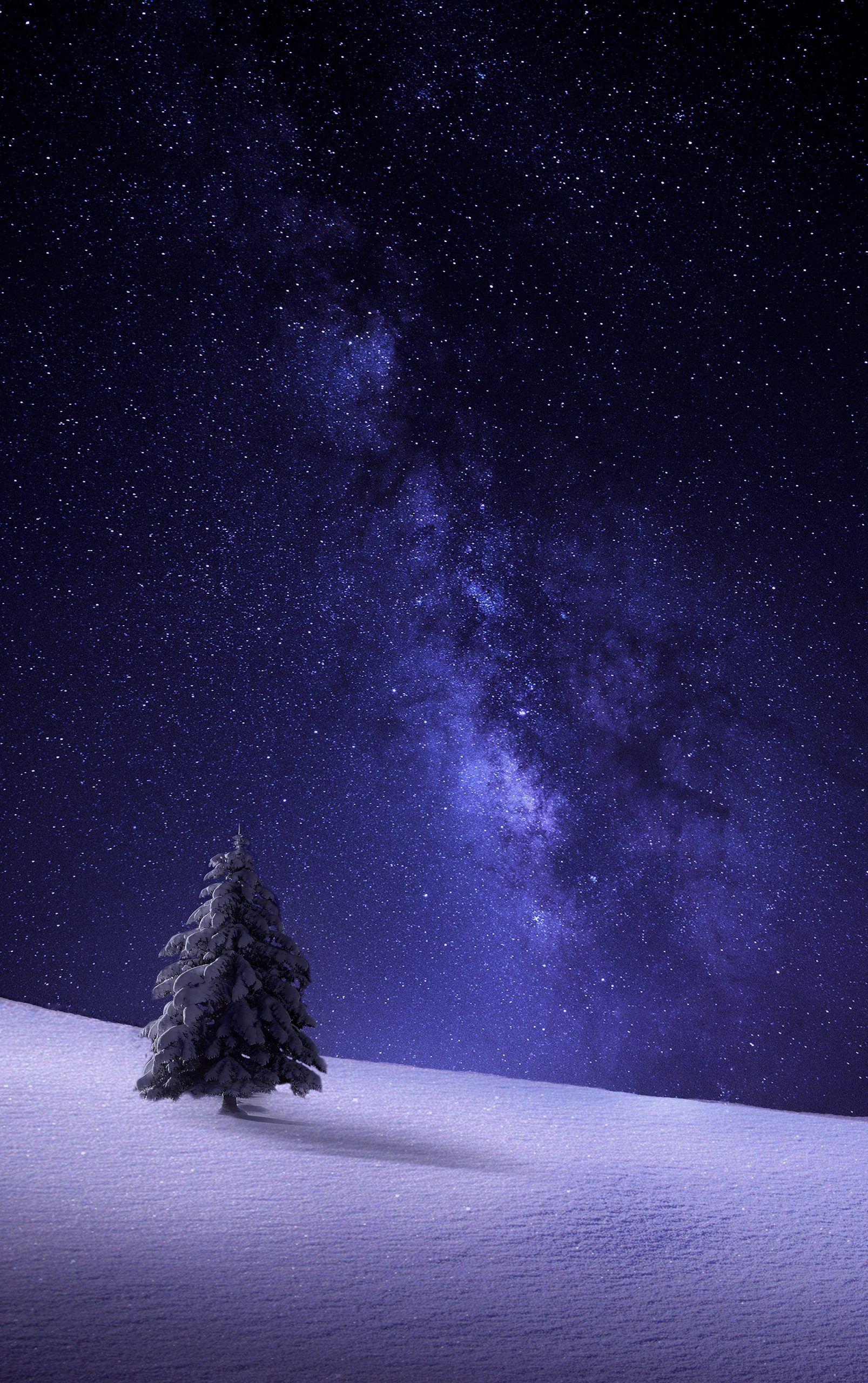 Winter iPhone Wallpaper Milky Way HD